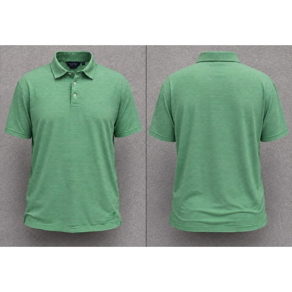 Polo Golf Ralph Lauren Shirt Mens XL Green Striped Vintage Lisle Pima Cotton